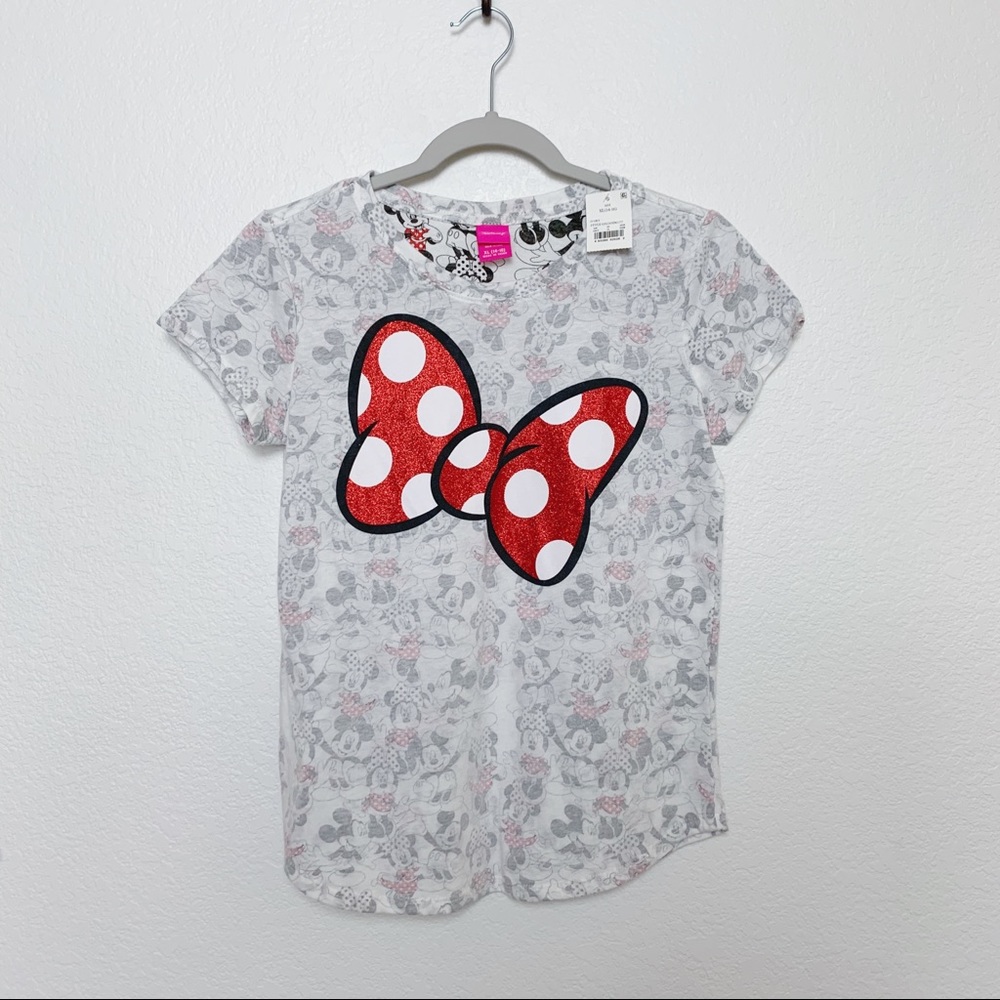 🆕 DISNEY Minnie Mouse Burn-Out TShirt, Large Bow